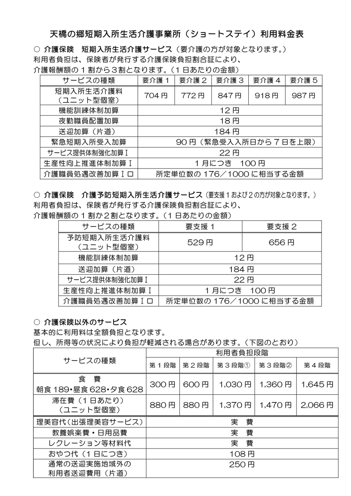 料金表
